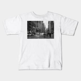 Midtown Manhattan in the Evening - B&W Kids T-Shirt